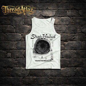 Camiseta vintage de Dune, camiseta estampada, camiseta clásica de arena Gildan 5000, camisetas de la película Shai-Hulud imagen 4