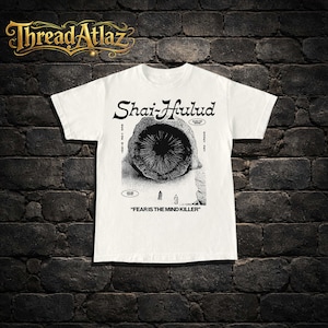 Camiseta vintage de Dune, camiseta estampada, camiseta clásica de arena Gildan 5000, camisetas de la película Shai-Hulud imagen 1