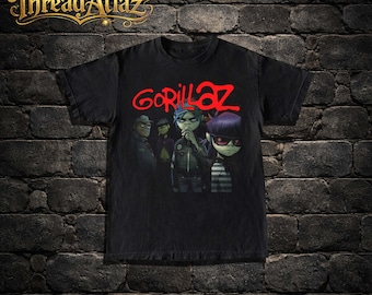 T-shirt Gorillaz Band, T-shirt graphique de groupe de bande dessinée, T-shirt de fan de musique indépendante, T-shirt de groupe de festival rétro, T-shirt graphique Gorillaz