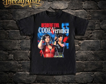 T-shirt graphique Veronica, Resident Evil Code, Claire Redfield | chemise gamer vintage | Streetwear rétro | Cadeau de fan unisexe | T-shirt en coton