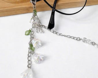 Cadena para gafas hecha a mano con forma de flor de lirio, correa para gafas con cuentas florales