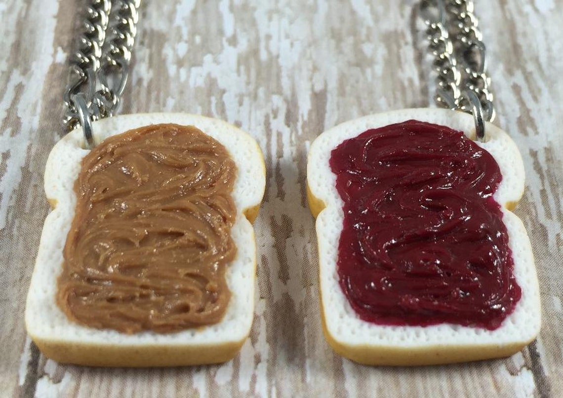 Peanut Butter and Jelly Best Friend Necklace Set Etsy