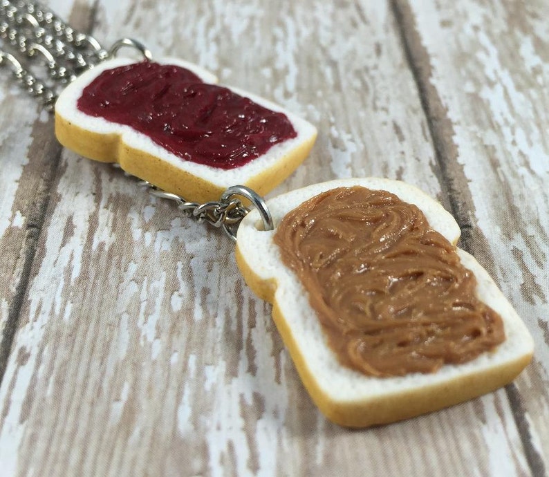 Peanut Butter and Jelly Best Friend Necklace Set Etsy