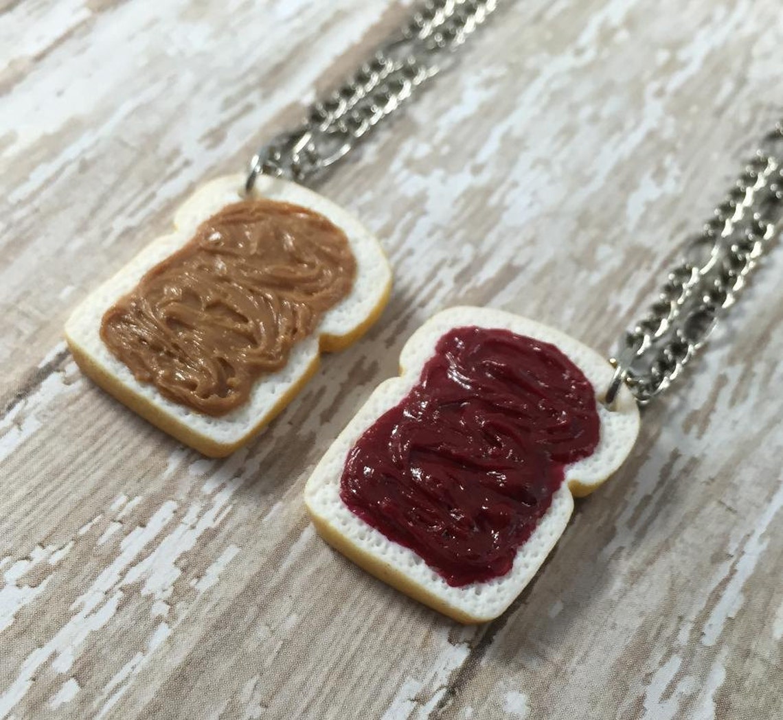 Peanut Butter and Jelly Best Friend Necklace Set Etsy