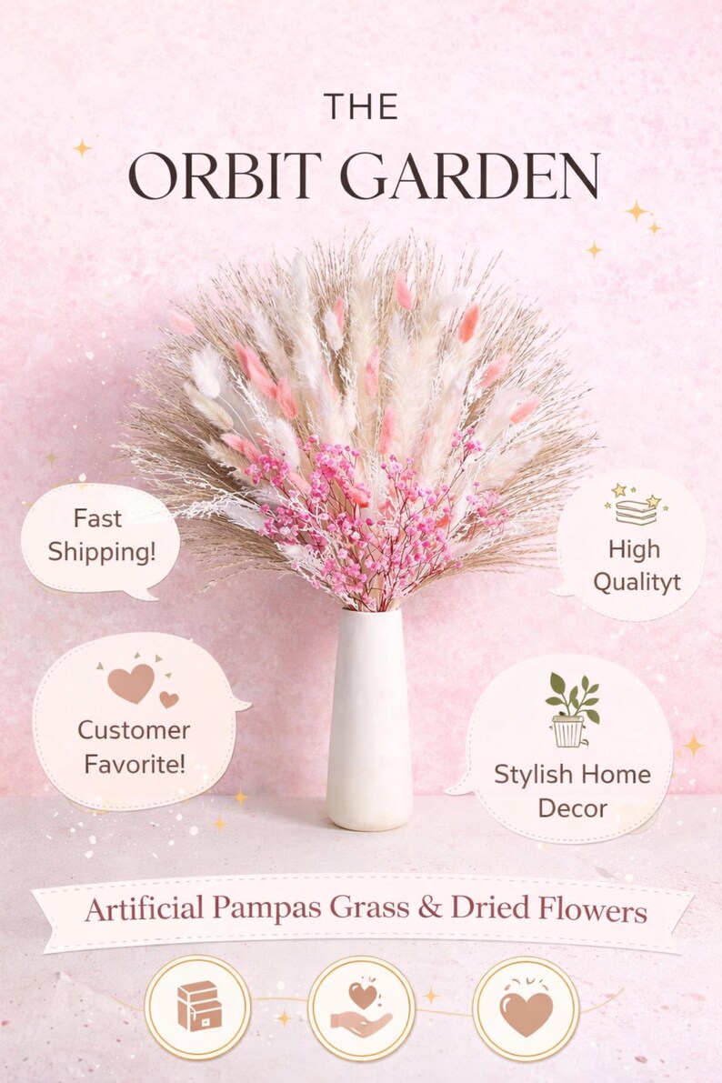 Pink Bunny Tails Dried Flower Bouquet Decor - Etsy