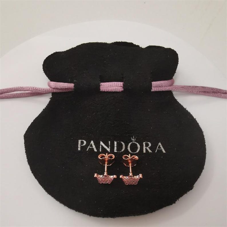 Pandora Pink Enchanted Crown Stud Earrings - Etsy