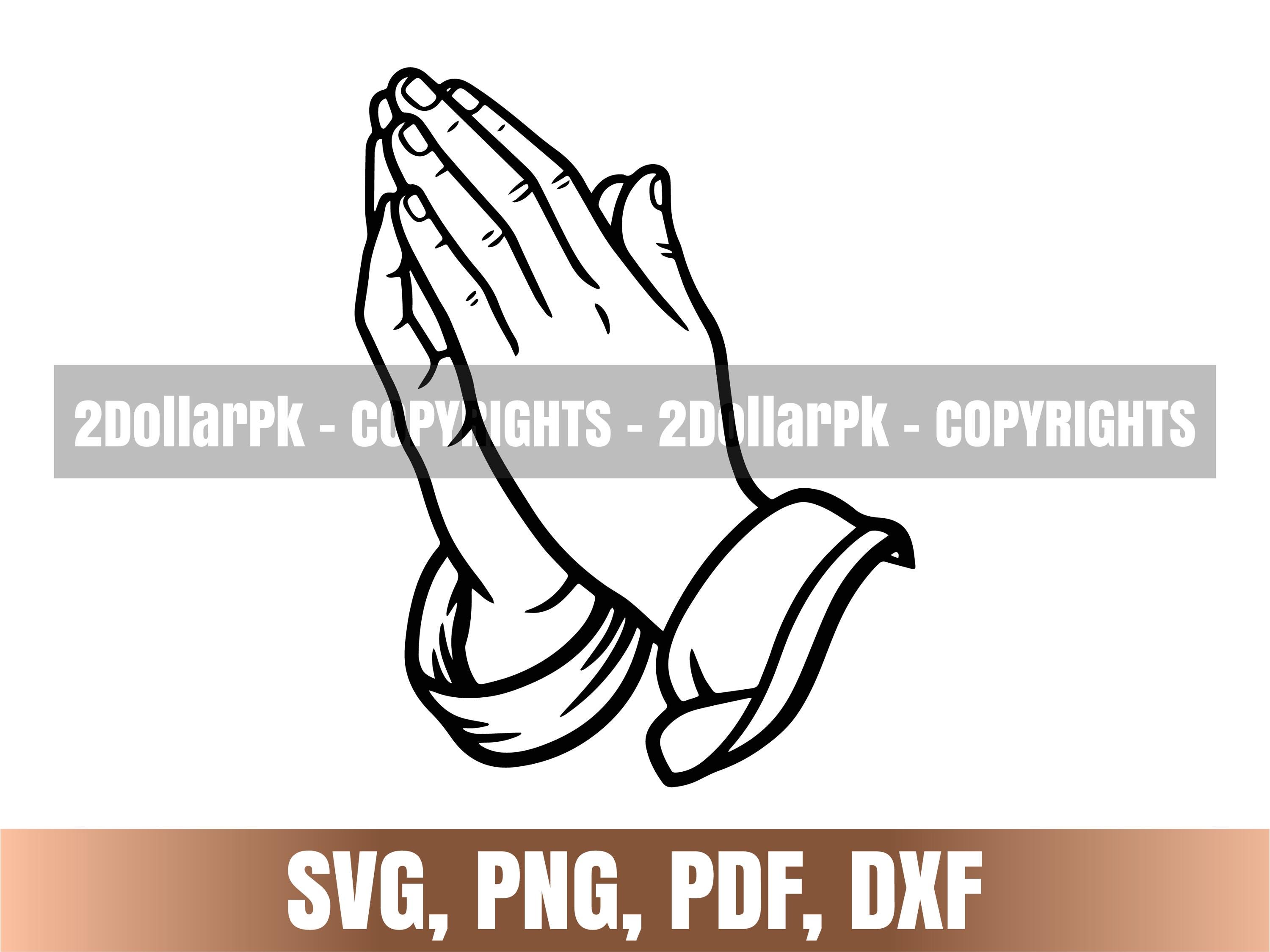 Pyaying Hand Cd R Dxf File Praying Hand Svg, Hand Silhouette, Cricut Cut File , Hand Clipart ...