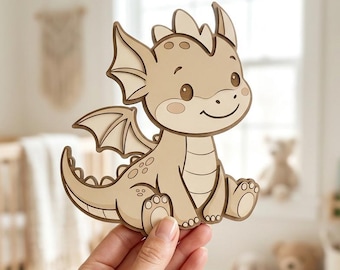 Letrero de pared de dragón para habitación infantil, decoración personalizada de dragón de fantasía, arte de pared de dragón de madera 3D, decoración mítica para habitación de bebé, regalo de fantasía para habitación infantil