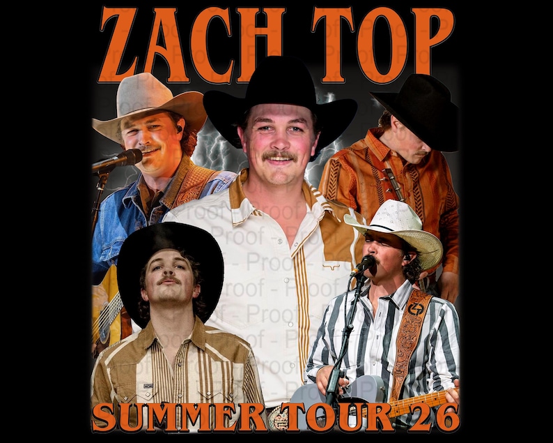 Zach Top Summer Tour 2026t-shirt PNG Design, Bootleg Tee, Instant ...