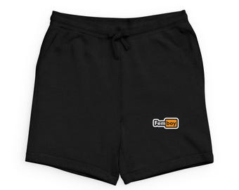 Pantaloncini della tuta con logo Femboy / Pantaloncini in pile neri