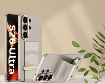 Luxury Wrist Strap Samsung S26 Ultra Case Slim Matte Hard Cover for S25 Ultra Shockproof Phone Case