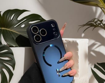 Matte Glitter Laser Magnetic Phone Case for 17 Air 13 14 15 16 Pro Max Luxury Wireless Charging Protector Cover