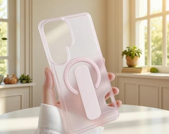 Ring Stand Matte Translucent Magnetic Case for Samsung S26 S25 S24 Ultra Plus Card Slot