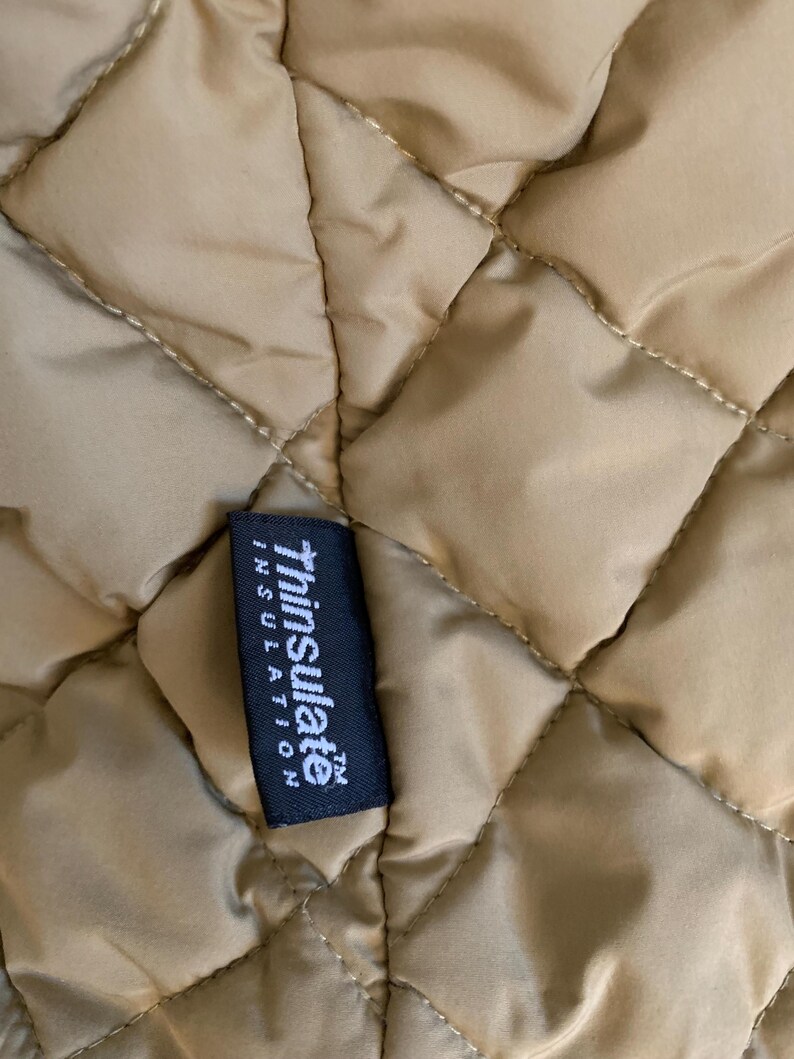 Vtg LL BEAN Womens Chore Jacket Barn Coat Brown Canvas Corduroy Petite