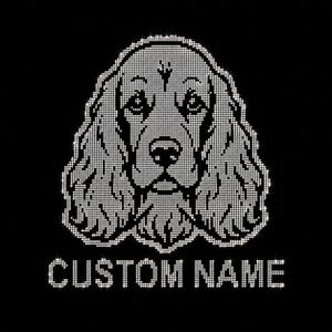 cocker spaniel Rhinestone Template: Custom Name Dog Pattern (svg, png, pdf, dxf, cdr)