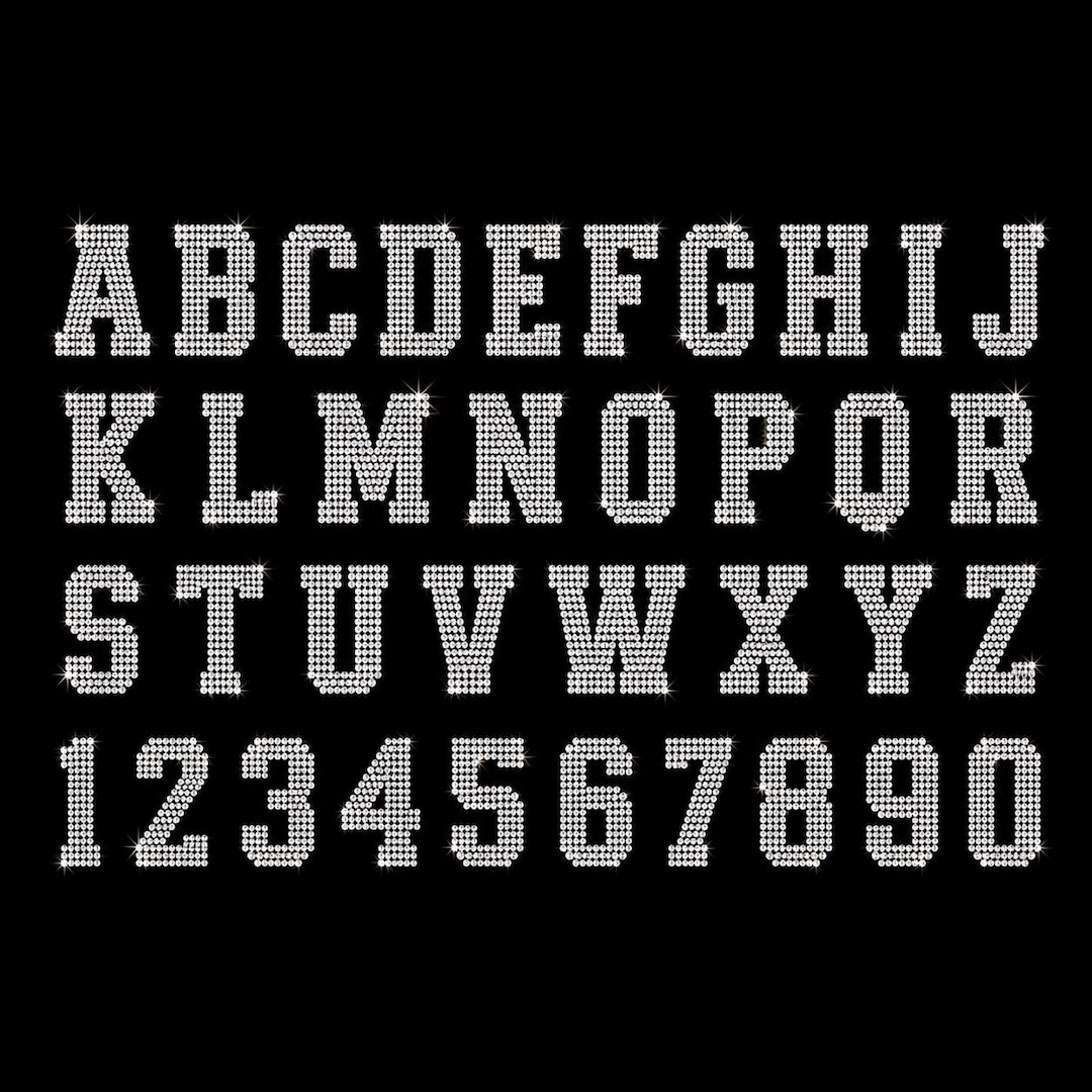 Rhinestone Alphabet Bundle, Crystal Letters Numbers Templates, Ss10 DIY ...
