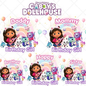Dollhouse Birthday Girl , Birthday Girl Cute Doll PNG, Dollhouse Theme, Family Shirt, Party Family Matching Tee