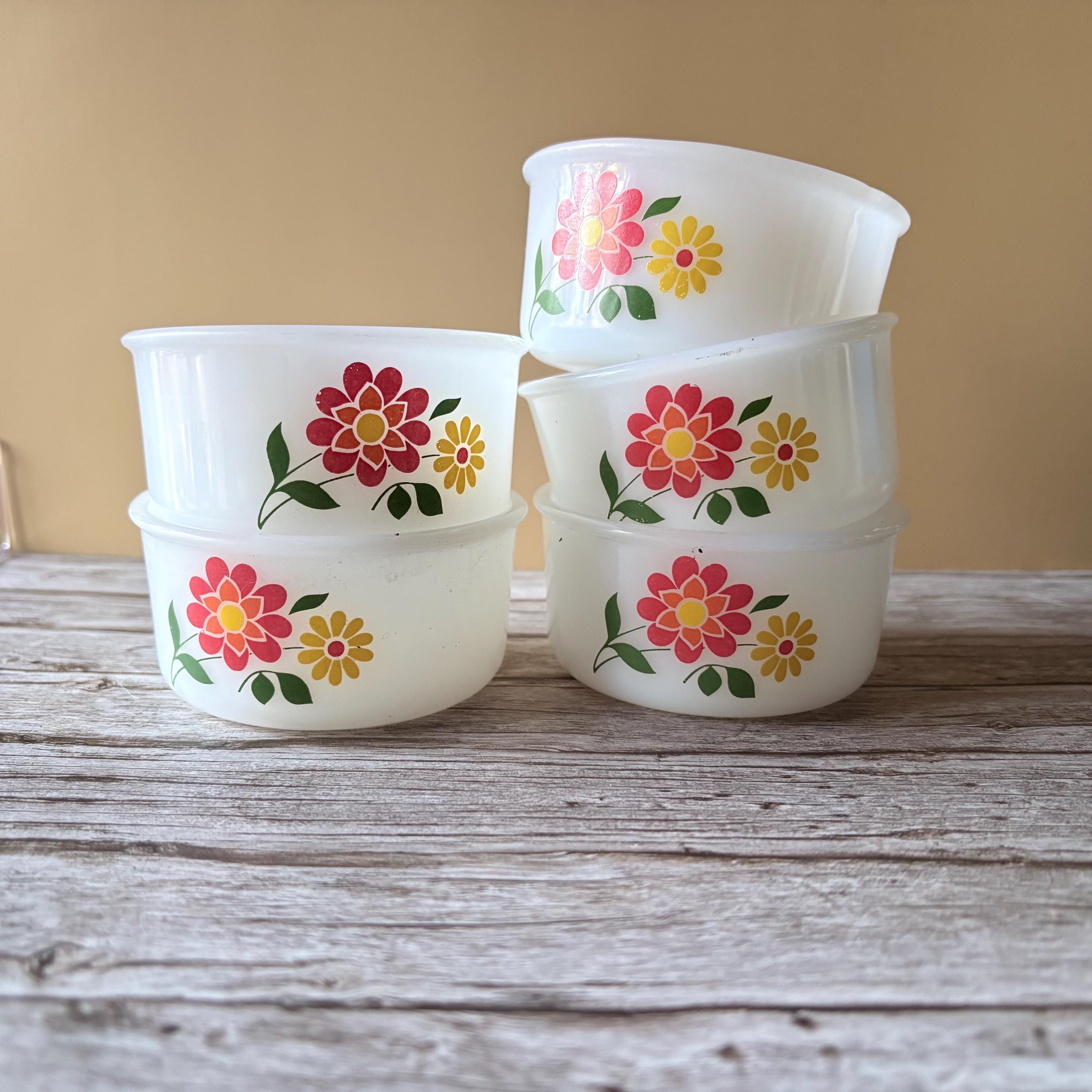 Lot De 4 Ramequins Arcopal Vintage - Décor Floral - Neufs Dans Leur Emballage