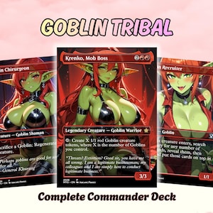 Goblin Tribal Waifu Proxy Commander Deck Ready to Play Custom Fantasy Card Set High Quality Print