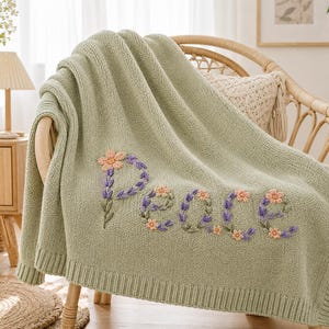 Big Sister Floral Blanket – Personalized Name Baby Blanket, New Sibling Arrival Gift