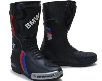BMW Motorcycle Boots for Men – Leather Motorbike Riding Boots men racing boots