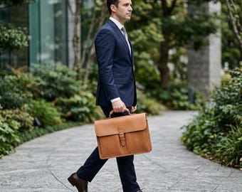 Laptop Bag men light brown leather laptop bag mens custom Brown Leather Briefcase for Men Leather bag man laptop bag with pockets