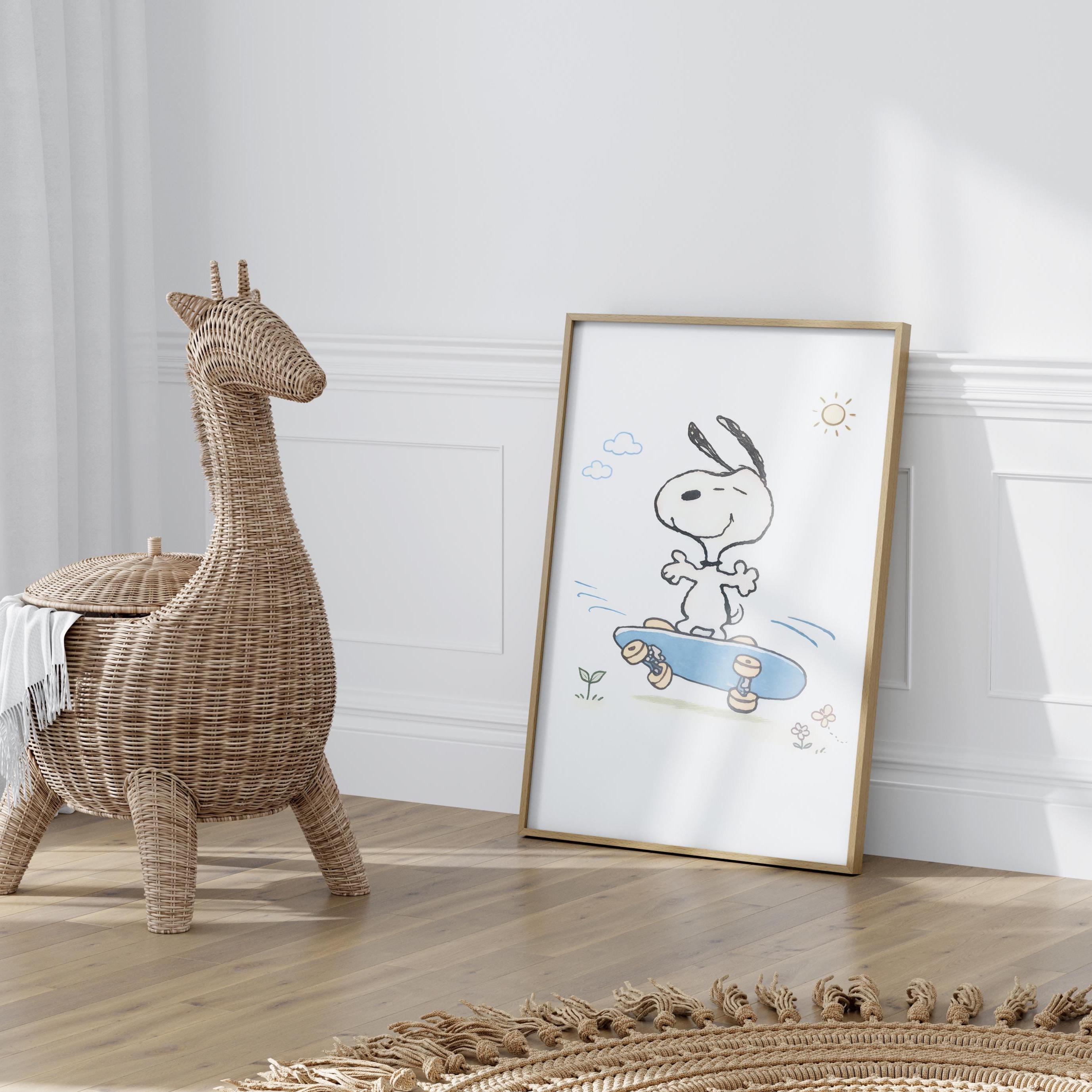 Snoopy Skateboard Kids Room Poster, Nursery Wall Art, Snoopy Print ...