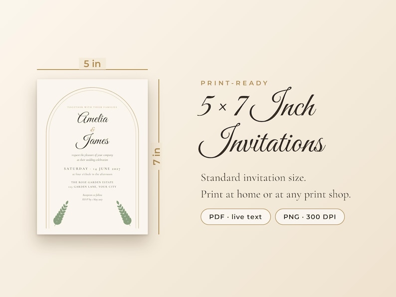 12 Editable Wedding Invitation Bundle, Boho Minimalist Designs (5x7 PDF ...