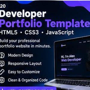 Developer Portfolio Website Template, HTML CSS JavaScript