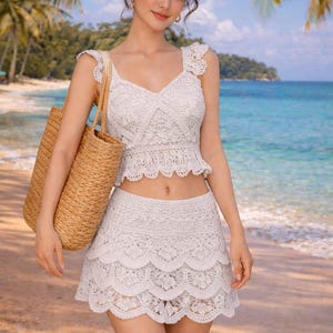 knee length dresses for ladies Buttacupe Lace Maxi Skirt White main image 0
