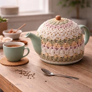 Patrón de ganchillo para funda de tetera estilo vintage de la abuela (PDF)