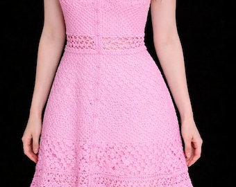 Handmade Mini Kleid Häkelanleitung | Sommerliches Spitzenkleid PDF | Boho Strick Outfit