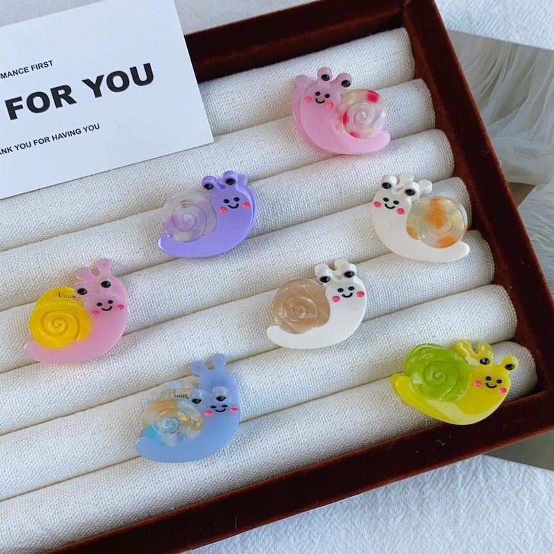 Acetate Mini Claw Clip, Snail Hedgehog Bee Hair Accessory, Kawaii ...