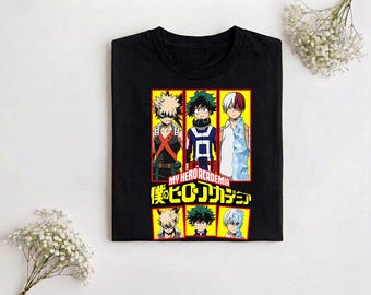 My Hero Academia Shirt Deku Bakugo Todoroki Framed Portraits Colorful Anime Shirt, My Hero Academia Merch Shirt