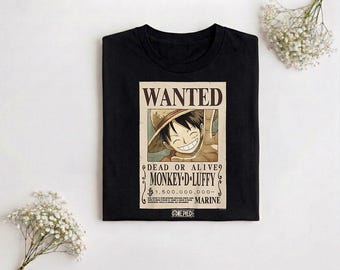 One Piece Shirt One Piece Anime Monkey D Luffy Wanted Poster Shirt , One Piece Anime Gifts Shirt, Japan Anime Shirt