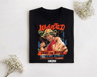 One Piece Luffy Shirt One Piece Anime Monkey D Luffy Wanted Shirt , One Piece Anime Gifts Shirt