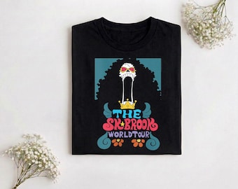 Camiseta de One Piece Soul King Brook, camiseta de concierto de la gira mundial de One Piece Anime Soul King Brook, camiseta de regalo de One Piece Anime