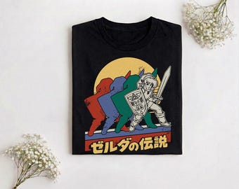 Legend Of Zelda Shirt Retro Link Kanji Portrait Shirt, Legend of Zelda Gifts Shirt, Legend of Zelda Video Game Shirt