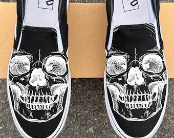 Skull BLVD Slip On Custom Shoes