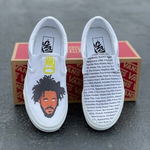 J Cole Custom Sneakers Vans Slip on Shoes - Etsy