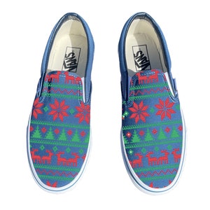 Pull de Noël moche imprimé saison des fêtes sans lacets personnalisés Vans