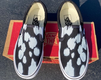 White Paint Splatter Bleach Dye - Custom Vans