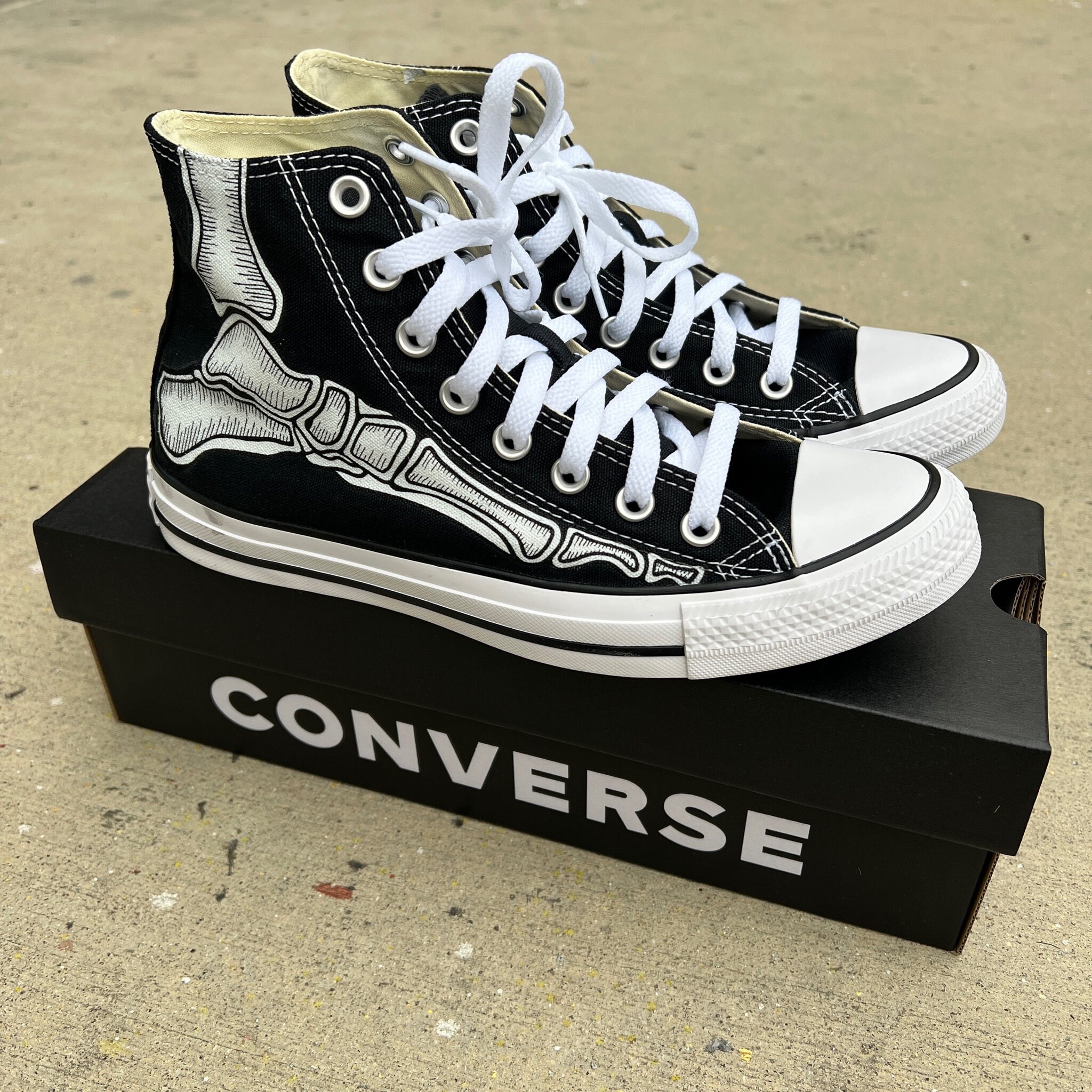 Custom Skeleton Feet Shoes Converse High Top for Men and Women
