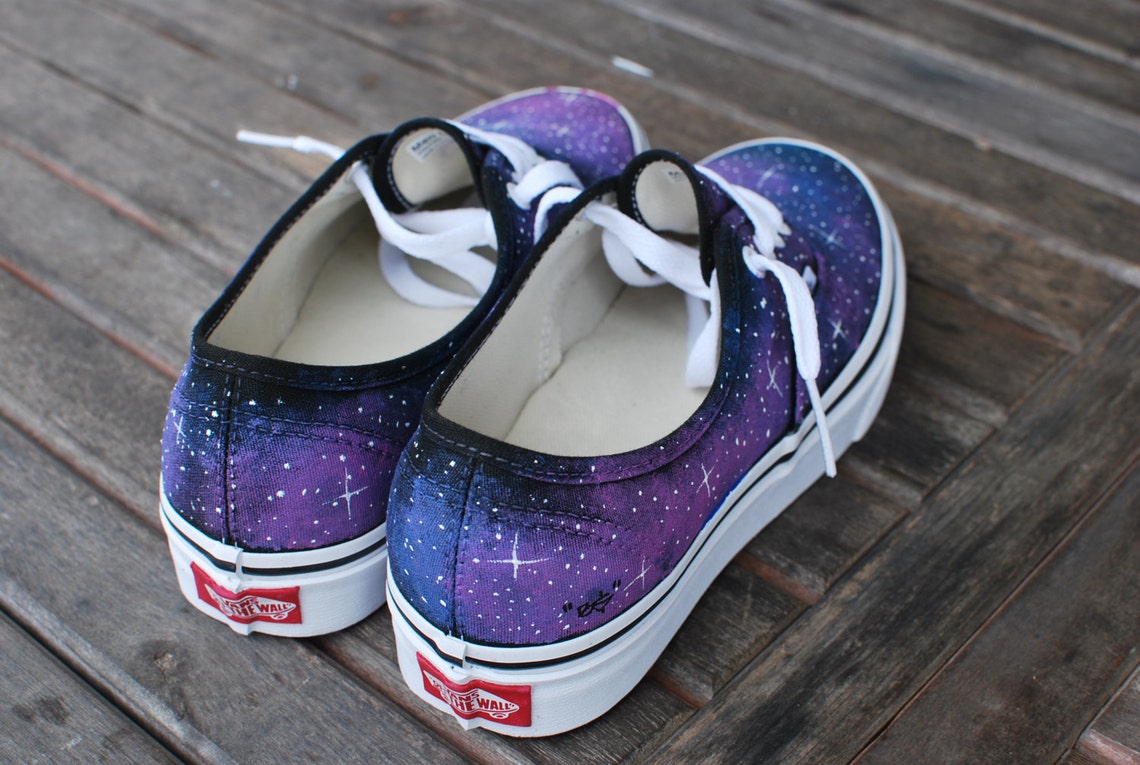 Galaxy Vans Shoes Custom Hand Painted Galaxy on Vans Etsy