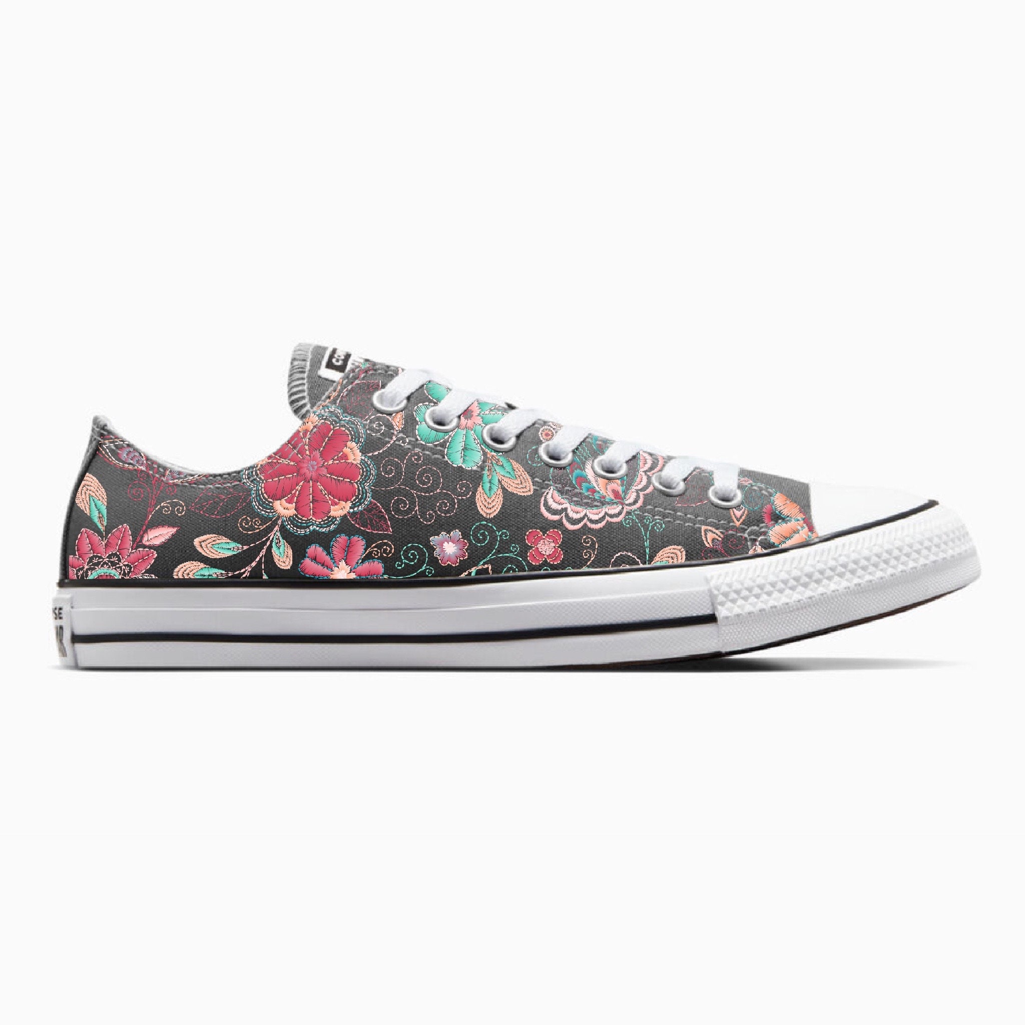 Succulent Embroidered Converse - Etsy