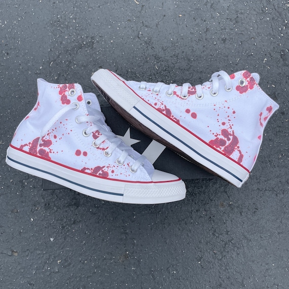 Blood Splatter White High Tops High Top Converse Online in India - Etsy