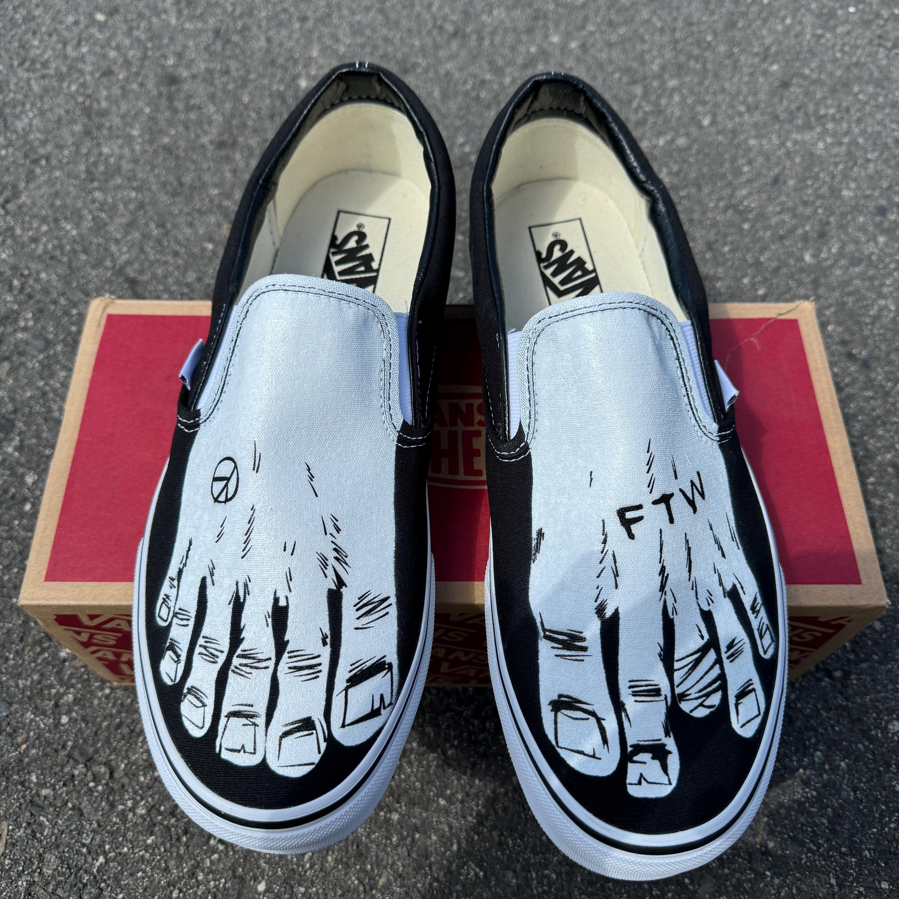 Custom Slip on Vans - FTW Feet Vans - Etsy display picture 2