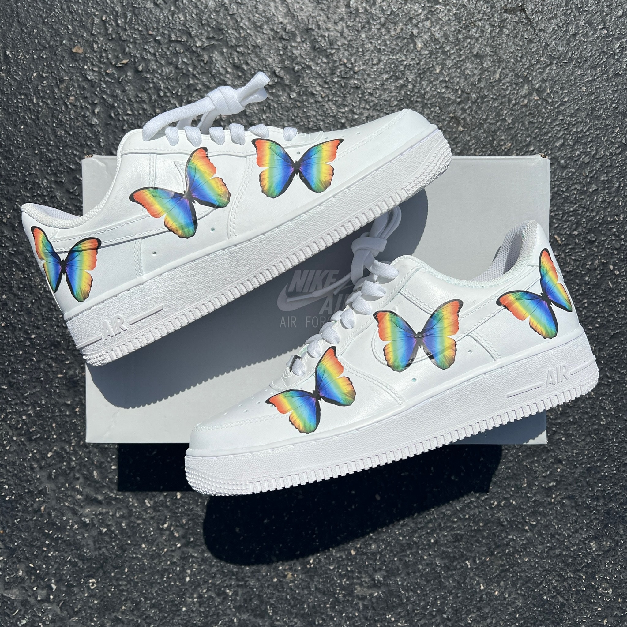 Butterflies Rainbow Holographic Custom Shoes Nike Air Force 1 AF1