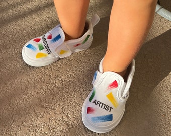 Emerging Artist Vans Slip Ons - Toddler and Youth Size Kids Shoes