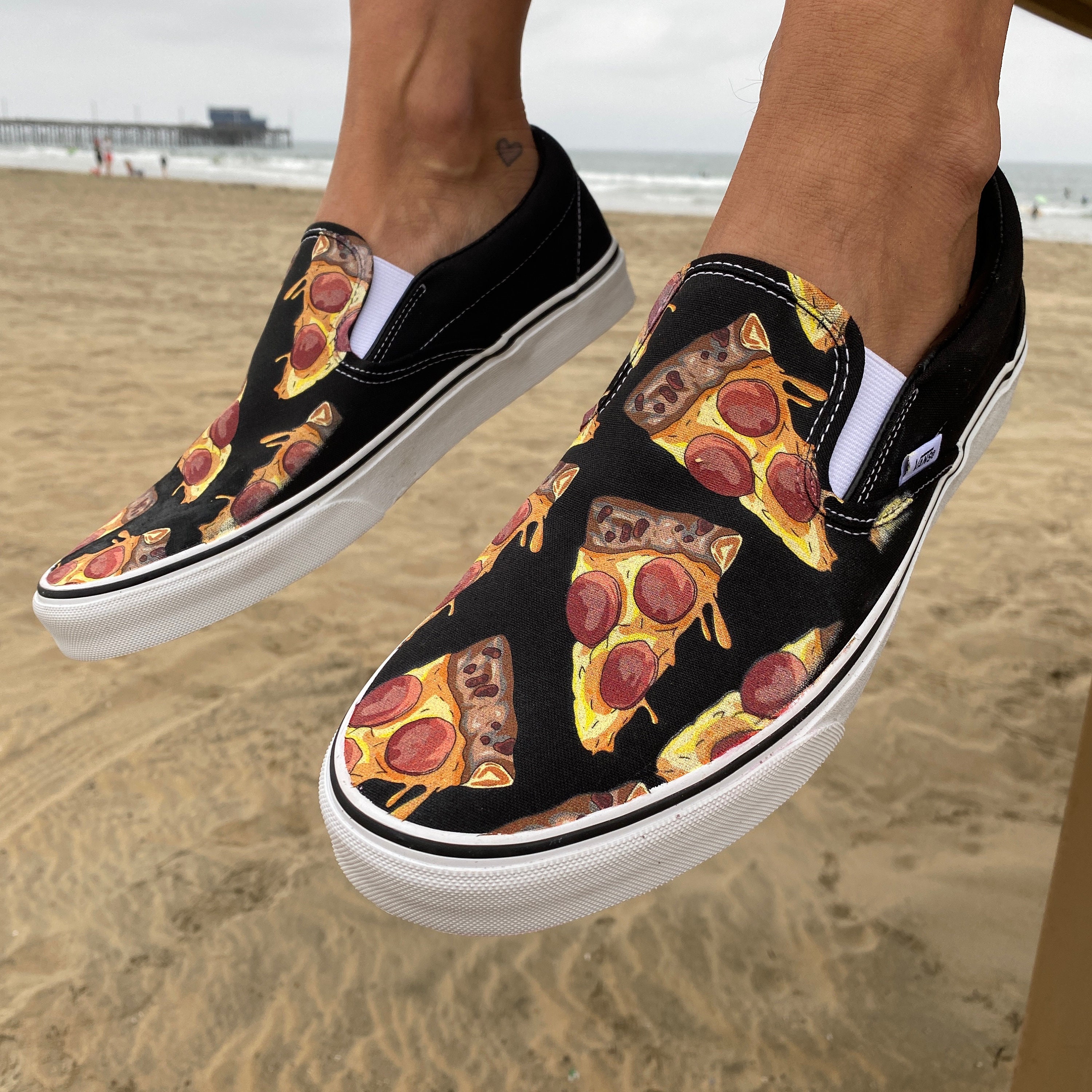 herinneringen kwaadaardig Soms Pizza Vans Slip Ons Men's and Women's Shoes - Etsy Israel